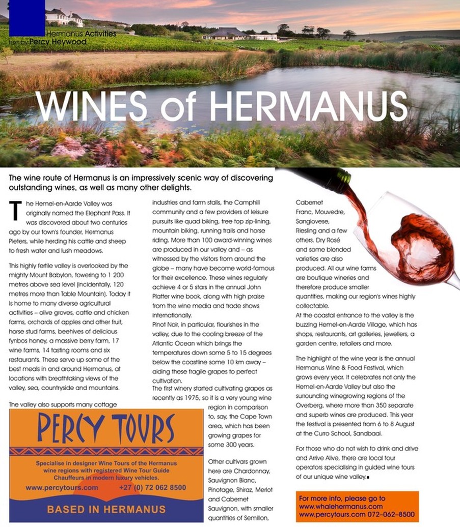 Wine Tours, wine tasting and the Hermanus wine routes